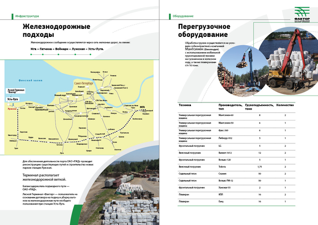 Буклет для Усть-Лужского лесного терминала Фактор: 